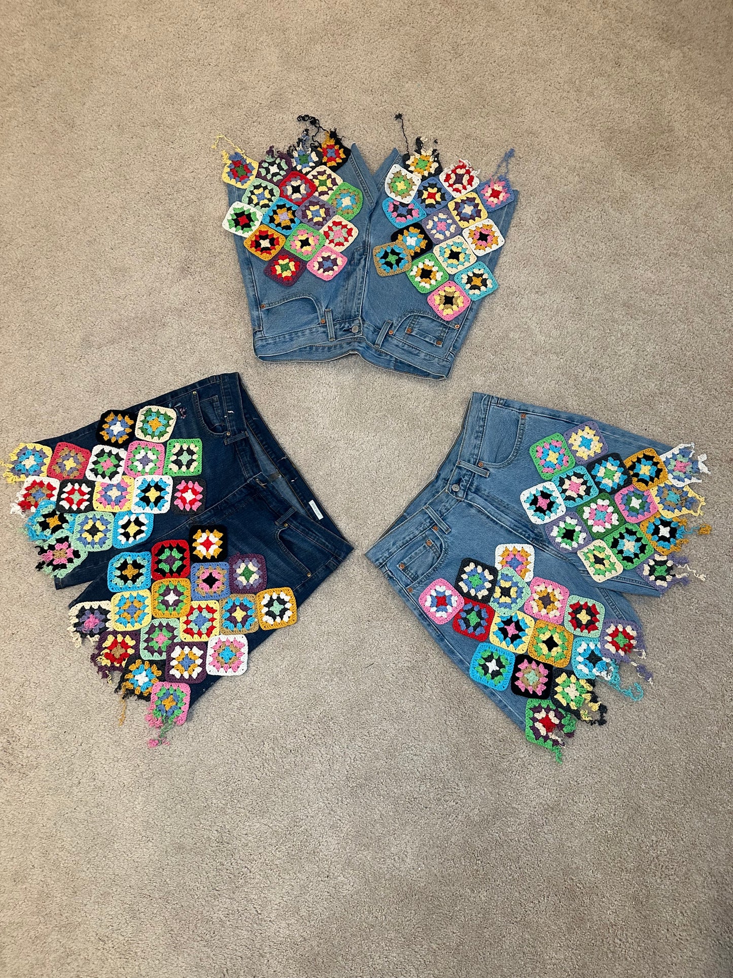 Jean Patchwork Shorts